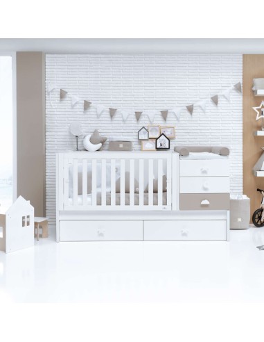 Alondra-Lettino Trasformabile Alondra Sero Bubble con Set Tessile