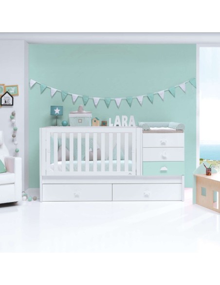 Alondra-Lettino Trasformabile Alondra Sero Bubble con Set Tessile