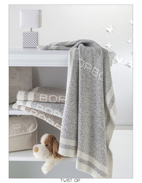 Borbonese-Coperta Twist Jacquard Culla/Carrozzina