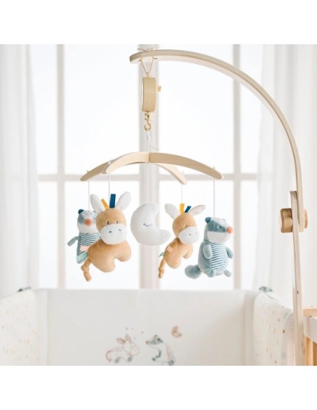 Nattou - Giostrina letto legno Felix e Leo