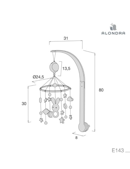 Alondra- Giostrina legno Axis Plus