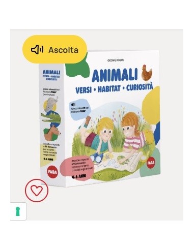 Gioco Faba Plus- Animali: versi, habitat, curiosità