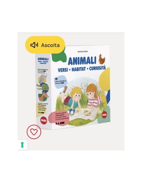 Gioco Faba Plus- Animali: versi, habitat, curiosità