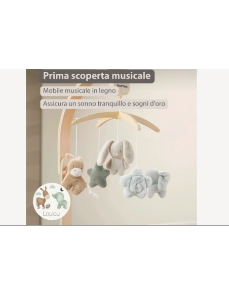 Nattou- Giostrina letto legno Lou Lou