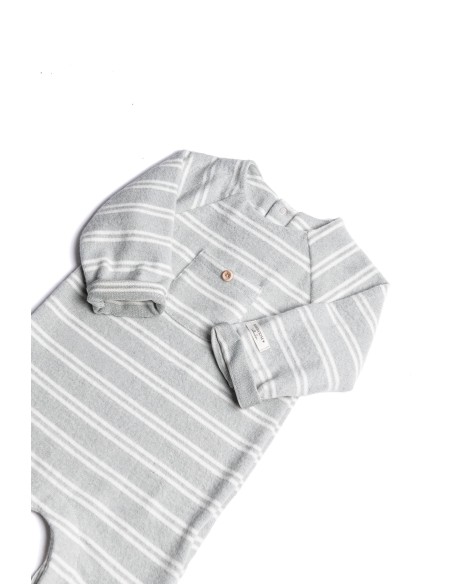 Bamboom- Tutina invernale felpata Stripe Acqua